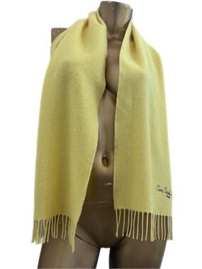 Vintage Pierre Cardin Paris 100% Cashmere Scarf w/ fringe Made in France